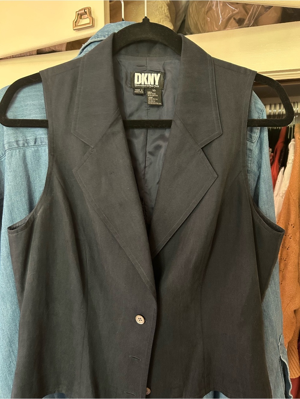 Vintage DKNY silk cotton vest 10